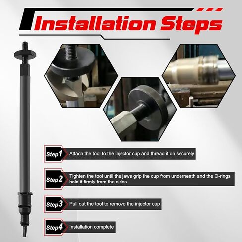Injector Cup Nozzle Tube Remover and Installer Tool Compatible with Detroit Diesel DD13 DD15 DD16 Heavy Duty Alternative, Replace OEM J-47388-A W470589000700 MHO64002 in Saudi Arabia