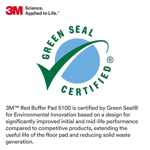 3M Buffer Floor Pad 5100, Red, 16", Removes Soil, Scratches, Scuff Marks, and Black Shoe Heel Marks in Saudi Arabia
