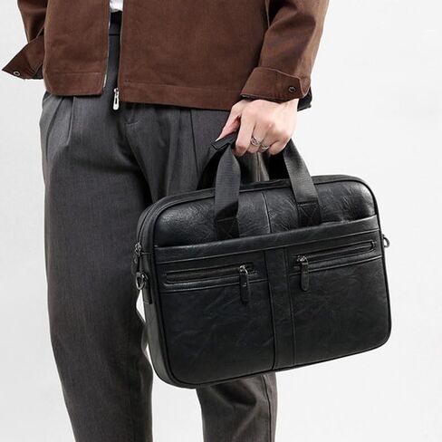 Men's Business Handbag Laptop Bag Crossbody Briefcase(white-Patch five-pointed star4) in Kuwait