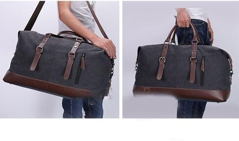 Hand Luggage Bag Retro Canvas Outdoor Travel(white-Dinosaur Doodle4) in Kuwait