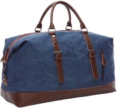 Hand Luggage Bag Retro Canvas Outdoor Travel(Blue) in Kuwait