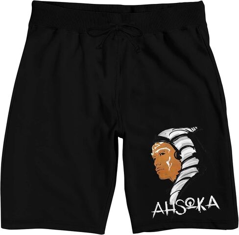 Ahsoka Disney+ Painted Character Art Men's Black Lounge Shorts in Saudi Arabia