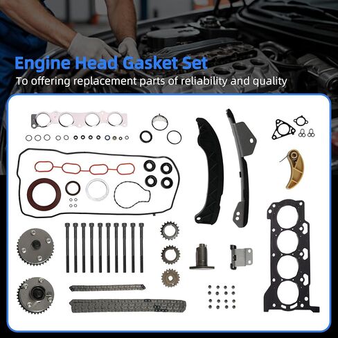 Timing Chain VVT Gear Sprocket Kit & Head Gasket with Bolt Set Fits for Toyota Prius 2010-2013, for Toyota Prius V 1.8L L4 2012-2013, #13070-0T010 HS26515PT in Saudi Arabia