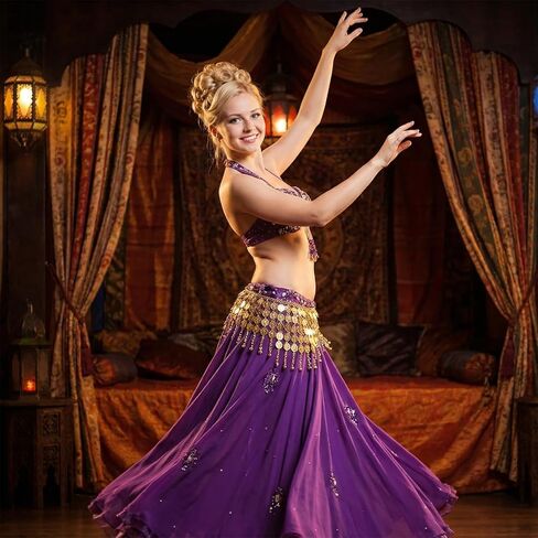 Gold Belly Chain for Woman, Coins Belly Dance Hip Scarf Belt Chain, Adjustable Coin Belts for BellyDancing for Bellydance Yoga Performance Costume Accessory in Saudi Arabia