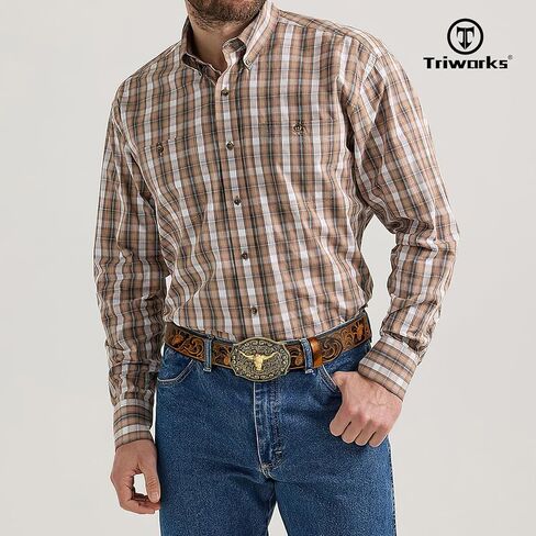 TRIWORKS Men's Western cowboy belt Classic embossed leather belts with Printed Engraved Buckle in Saudi Arabia