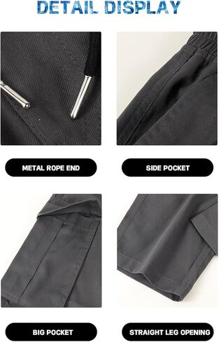 Men's Cargo Pants, Casual Straight Leg Joggers with Drawstring & Pockets, Versatile Comfort for Work Sport & Casual Wear in Saudi Arabia