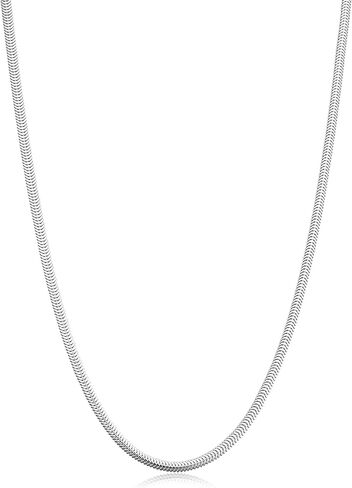 Sterling Silver 2.7 mm Bombe Snake Chain Necklace for Women (16, 18, 20, 24 or 30 inch) in Saudi Arabia