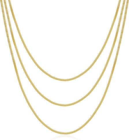 Layered Necklaces for Women 14K Gold Plated Mesh Chain Necklace for Women Dainty Gold Chain Adjustable Layering Necklaces Set Trendy Jewelry Gifts in Saudi Arabia