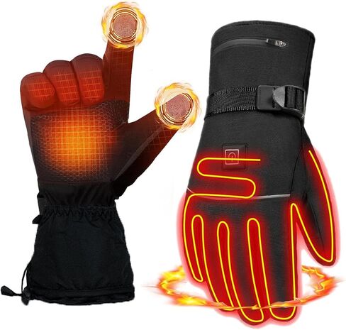 Heated Gloves Rechargeable 5000mAh Electric Heating Ski Gloves for Men Women with 3 Heating Levels, Winter Warm Battery Thermal Gloves for Skiing Hunting Fishing Snowboarding in Saudi Arabia