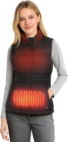 سترة نسائية ساخنة [تحديد الخصر] مع بطارية قابلة لإعادة الشحن، سترة تدفئة منتفخة خفيفة الوزن ومتناسقة in Kuwait