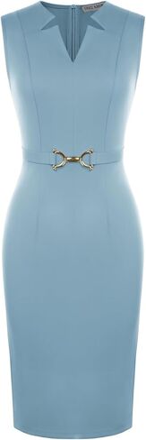 GRACE KARIN Work Dresses for Women 2026,V Neck Business Office Bodyon Dress,Sleeveless Pencil Semi Formal Midi Dress in Kuwait