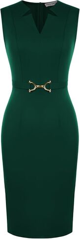 GRACE KARIN Work Dresses for Women 2026,V Neck Business Office Bodyon Dress,Sleeveless Pencil Semi Formal Midi Dress in Kuwait