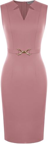 GRACE KARIN Work Dresses for Women 2026,V Neck Business Office Bodyon Dress,Sleeveless Pencil Semi Formal Midi Dress in Kuwait
