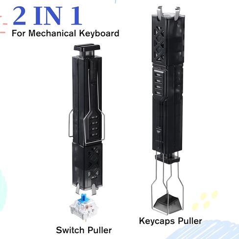 2-in-1 Switch Puller Keycap Puller, Translucent Stainless Steel Key Removal Tool with 4-Claw Grip One-Press Design Easy to Remove Replace Switch Key Cap for Gaming Mechanical Keyboards in Saudi Arabia