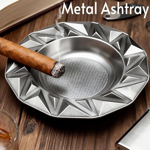 منفضة سجائر السيجار المعدنية المستديرة متعددة الأنابيب، منافض السجائر الكبيرة مقاس 8 بوصات، منفضة سجائر سيجار كبيرة للراحة في الهواء الطلق للفناء / الخارج / منفضة سجائر داخلية (وردية) in Kuwait