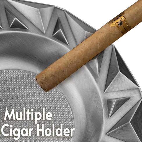 منفضة سجائر السيجار المعدنية المستديرة متعددة الأنابيب، منافض السجائر الكبيرة مقاس 8 بوصات، منفضة سجائر سيجار كبيرة للراحة في الهواء الطلق للفناء / الخارج / منفضة سجائر داخلية (وردية) in Kuwait