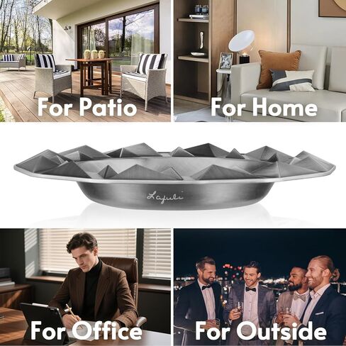 منفضة سجائر السيجار المعدنية المستديرة متعددة الأنابيب، منافض السجائر الكبيرة مقاس 8 بوصات، منفضة سجائر سيجار كبيرة للراحة في الهواء الطلق للفناء / الخارج / منفضة سجائر داخلية (وردية) in Kuwait