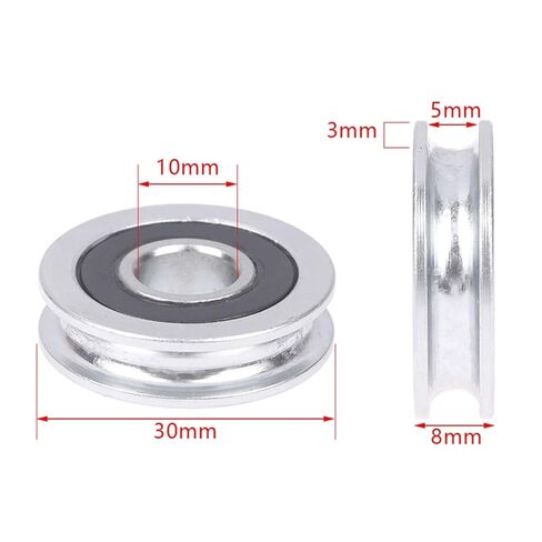 1pcs 10 * 30 * 8mm U-Groove Bearing Pulley with Grooved Non-Standard Concave Wheel Guide for 5mm Diameter Wire Pope/Track in Saudi Arabia