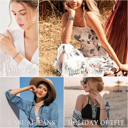 Giovanchi 8PCS Cross Bracelet for Women - Christian Bracelets Gifts for Women - Inspirational Religious Baptism Birthday Gifts for Women - 4MM Natural Stone Bracelets in Kuwait