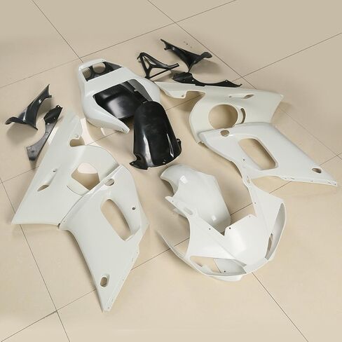 ABS حقن Fairings عدة هيكل السيارة صالح لياماها YZF 600 R6 YZF-R6 1998 1999 2000 2001 2002 (غير مصبوغ الأبيض 1 مجموعة) in Saudi Arabia