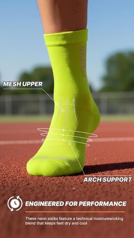 ReflecToes Fluorescent Running Socks (3 Pack) High Visibility Neon Safety Socks for Men & Women UV-Activated Day Glow in Saudi Arabia