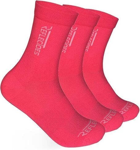 ReflecToes Fluorescent Running Socks (3 Pack) High Visibility Neon Safety Socks for Men & Women UV-Activated Day Glow in Saudi Arabia