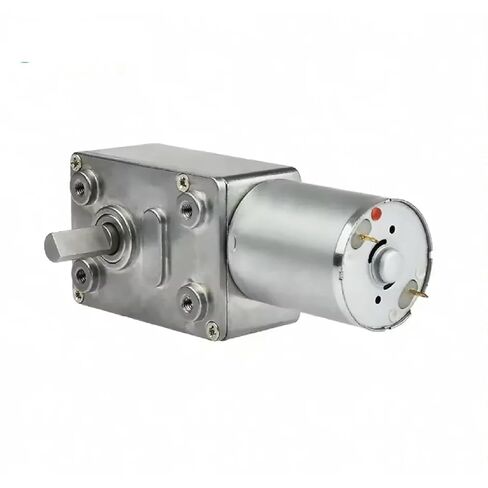 JGY-370 DC Worm Gear Motor with Encoder, Silver, 6V/12V/24V, Right Angle Design, 25kgf.cm Torque, 6mm Output Shaft (150rpm 24V) in Saudi Arabia