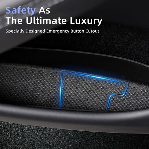 Farmogo 2026 Tesla Model Y Juniper صندوق تخزين جانبي للباب (مضاد للانزلاق TPE) صينية تنظيم الجيب الجانبي للباب، بطانة جيب بفتحة أمامية وخلفية مقاومة للماء لملحقات Tesla Model Y Juniper 2025-2026 الجديدة in Kuwait