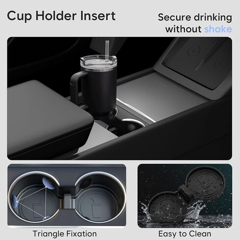 Farmogo 2026 Tesla Model Y Juniper صندوق تخزين جانبي للباب (مضاد للانزلاق TPE) صينية تنظيم الجيب الجانبي للباب، بطانة جيب بفتحة أمامية وخلفية مقاومة للماء لملحقات Tesla Model Y Juniper 2025-2026 الجديدة in Kuwait