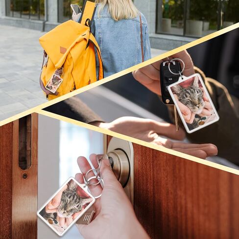50pcs Photo Keychain 2 x 3inch Transparent Picture Frame Keychain Acrylic Photo Insert Keychains Clear Rectangle Blank Photos Insert Keyring DIY Personalize Favor Graduation Gift for DIY Craft Project in Saudi Arabia