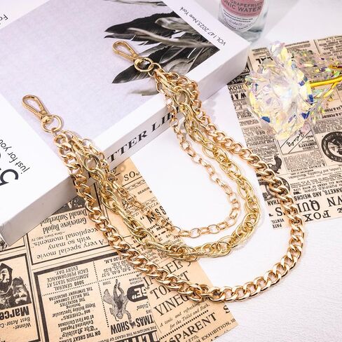 Gold Belt Wallet Chain for Women Men - Stainless Steel Pants Pocket Keychain Accessories, Durable Punk Jean Chain Belt Hip Hop Goth Accessory for Jeans & Belts with Lobster Clasp in Saudi Arabia