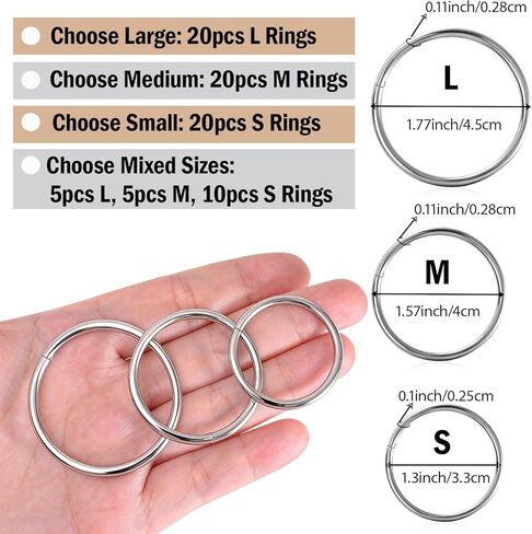 stino 20 Pack No Tarinsh Key Rings, Quick Release, Stainless Steel Split Keychain Rings for Car Keys in Saudi Arabia