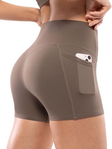 شورت نسائي للتمرين مع جيوب بخصر عالٍ لليوجا 2.5 بوصة/4 بوصة/6 بوصة/8 بوصة/10 بوصة شورت رياضي للجري والكرة الطائرة in Kuwait