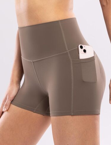 شورت نسائي للتمرين مع جيوب بخصر عالٍ لليوجا 2.5 بوصة/4 بوصة/6 بوصة/8 بوصة/10 بوصة شورت رياضي للجري والكرة الطائرة in Kuwait