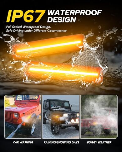 AUTOONE Upgraded LED Turn Signal & Side Marker Light for J'eep Wrangler YJ 1987-1995, Amber Yellow Front Signal Indicator & Smoked Lens, Fender Bumper Marker Lamps, 2PCS in Saudi Arabia