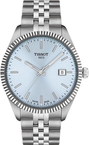 Tissot Ballade 40mm, Swiss Quartz Watch for Men, Stainless Steel Case, Blue Dial, T1564101135100 in Saudi Arabia