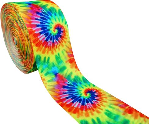 7/8" Tie Dye Swirl Pattern Printed 10 Yards Grosgrain Ribbon in Saudi Arabia