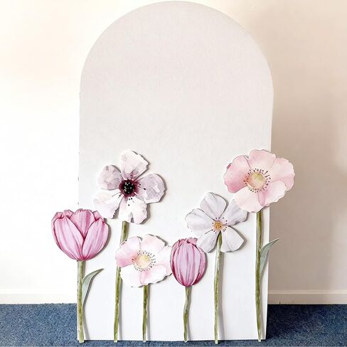 Vicenpal 6 Pcs Fairy Birthday Party Backdrop Cutout Spring Wildflower Party Decorations PVC Wildflower Sticker Floral Baby Shower Birthday Decorations, 22-39 Inch in Saudi Arabia