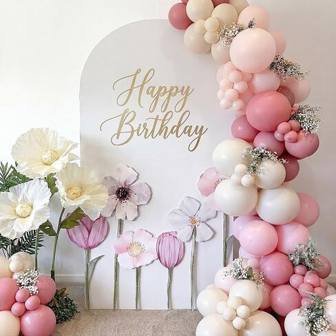 Vicenpal 6 Pcs Fairy Birthday Party Backdrop Cutout Spring Wildflower Party Decorations PVC Wildflower Sticker Floral Baby Shower Birthday Decorations, 22-39 Inch in Saudi Arabia