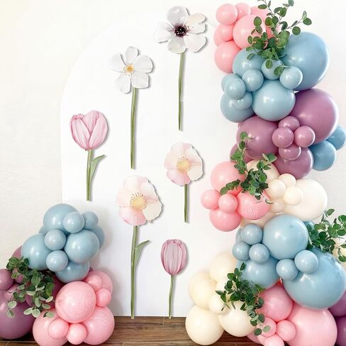 Vicenpal 6 Pcs Fairy Birthday Party Backdrop Cutout Spring Wildflower Party Decorations PVC Wildflower Sticker Floral Baby Shower Birthday Decorations, 22-39 Inch in Saudi Arabia