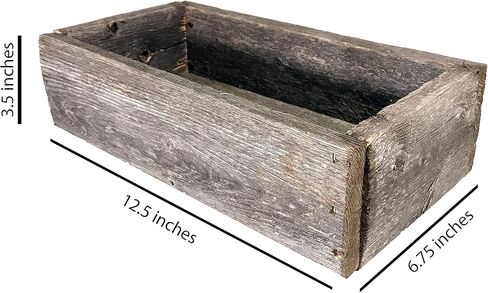 إحياء ريفي | صندوق خشب الحظيرة المزخرف - صندوق خشبي ريفي أصيل لتزيين الطاولة وحفلات الزفاف والحفلات وديكور منزل المزرعة - حامل قطعة مركزية من الخشب الحقيقي in Kuwait