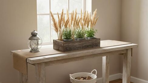 إحياء ريفي | صندوق خشب الحظيرة المزخرف - صندوق خشبي ريفي أصيل لتزيين الطاولة وحفلات الزفاف والحفلات وديكور منزل المزرعة - حامل قطعة مركزية من الخشب الحقيقي in Kuwait