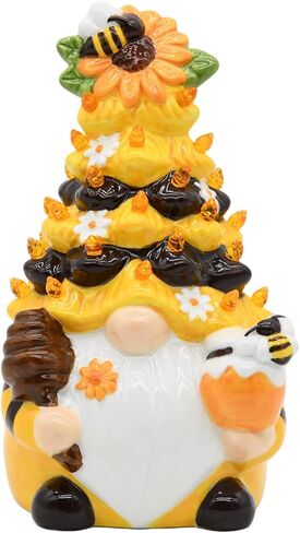 KnomeKo Easter Decorations for The Home Lighted Easter Spring Gnome Ceramic Tree Decor Light up Easter Bunny Decor Spring Decorations Centerpieces for Tables Indoor Outdoor in Saudi Arabia