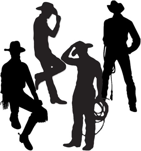 Epakh 4 Pcs Large Cowboy Silhouettes Cutouts 37'' 35'' Western Theme Paper Party Decorations Photo Booth for Summer Wild West Birthday Parties Supplies in Saudi Arabia