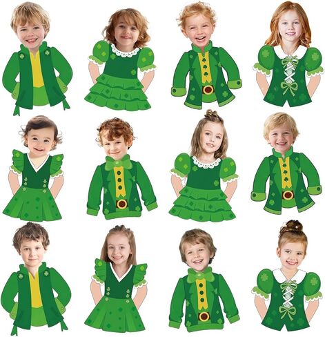 ديكورات لوحة إعلانات عيد القديس باتريك 48 قطعة من زخارف Leprechaun مع 100 نقطة لاصقة على شكل البرسيم مثالية مع الحرف اليدوية للصور المنزلية في الفصل الدراسي in Kuwait