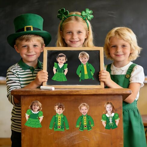 ديكورات لوحة إعلانات عيد القديس باتريك 48 قطعة من زخارف Leprechaun مع 100 نقطة لاصقة على شكل البرسيم مثالية مع الحرف اليدوية للصور المنزلية في الفصل الدراسي in Kuwait