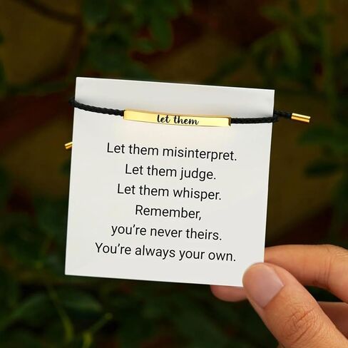 Let Them Bracelet for Women Inspirational Bracelet Adjustable Braided Rope Tube Bracelet Handmade Engraved Motivational Bracelet for SistersInspirational Friendship Bracelets in Kuwait