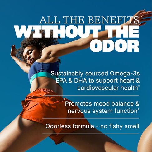 Swisse Omega 3 Fish Oil Supplement 1000mg | Heart, Brain & Eye Health Omega-3 DHA & EPA | Sustainably Sourced Essential Fatty Acids | Promotes Nervous System Health & Mood Balance | 400 Softgels in Kuwait