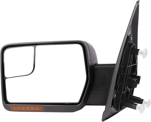 مرايا السحب مناسبة لـ 2004-2014 لسيارة Ford for F-150 Series Truck Pickup الجانب الأيسر والجانب الأيمن مجموعة مرايا السحب من المرايا التي يتم تعديلها بالطاقة وإشارة الانعطاف الساخنة وغطاء أسود in Kuwait