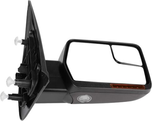 مرايا السحب مناسبة لـ 2004-2014 لسيارة Ford for F-150 Series Truck Pickup الجانب الأيسر والجانب الأيمن مجموعة مرايا السحب من المرايا التي يتم تعديلها بالطاقة وإشارة الانعطاف الساخنة وغطاء أسود in Kuwait